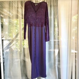 Vintage Carole Little purple maxi dress